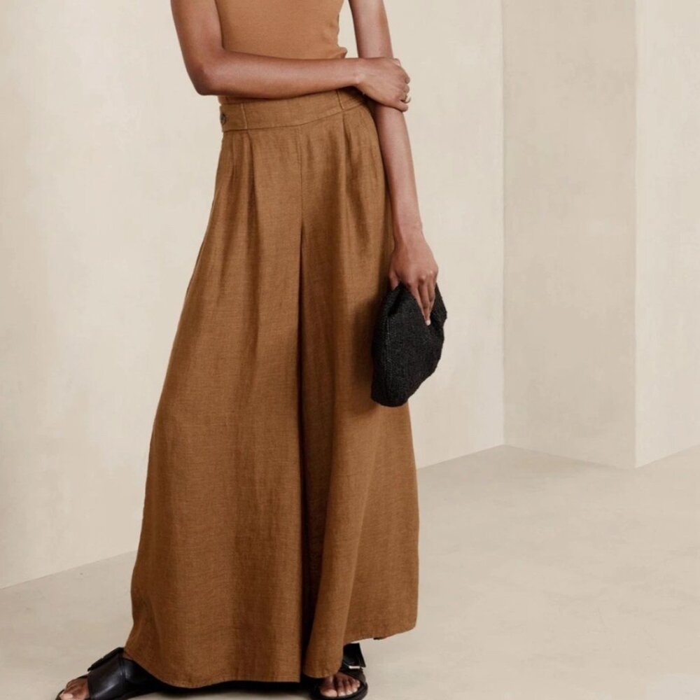 Banana Republic lina linen wide-leg pants